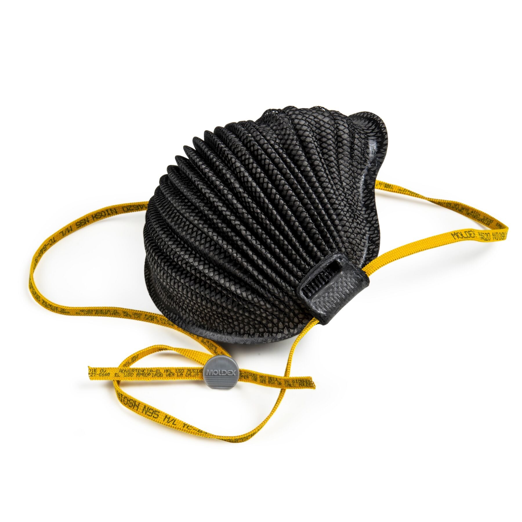 Moldex M4620 Airwave NIOSH N95 black respirator mask with yellow straps at Canada Strong Masks