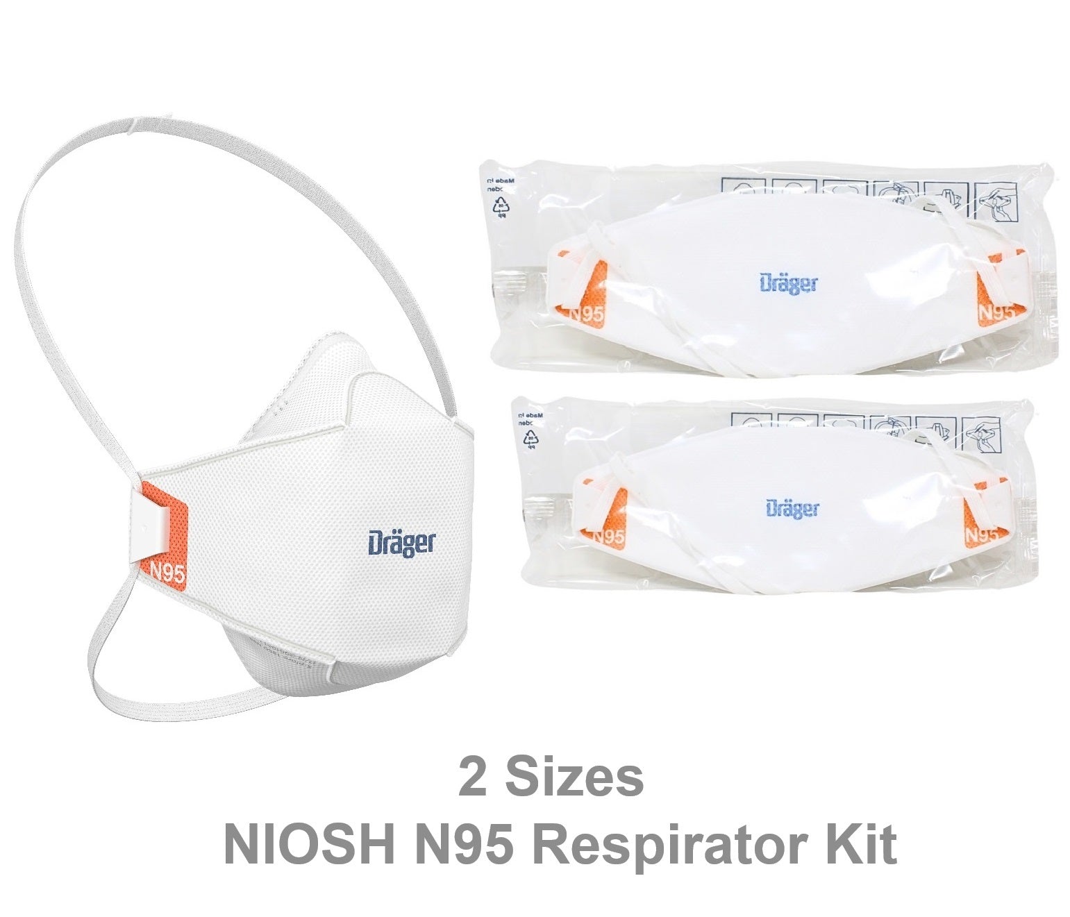 Draeger NIOSH N95 X-Plore 1950 respirator mask front view made in Sweden